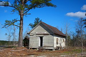 Abandoned schoolhouse in the community
