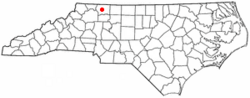 Location of Dobson, North Carolina