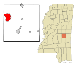 Location of Conehatta, Mississippi