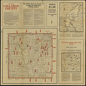 Oil Map of Callahan County 1919 UTA