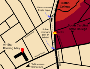 Orangeburg Massacre Map