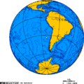 Orthographic projection centred over Juan Fernandez