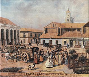 Plaza de Armas de Santiago de Chile en 1850