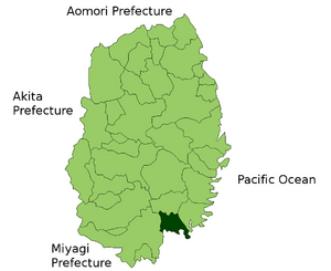 Location of Rikuzentakata in Iwate