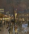 Simonis & Buunk, Francois Flameng, A winter evening in a crowded Herald Square at the New York Herald Building