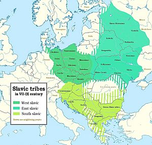 Slavic tribes in the 7th to 9th century
