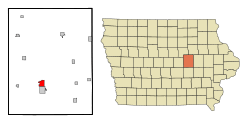 Location of Toledo, Iowa