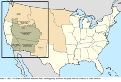 Map of the change to the United States in central North America on April 5, 1851