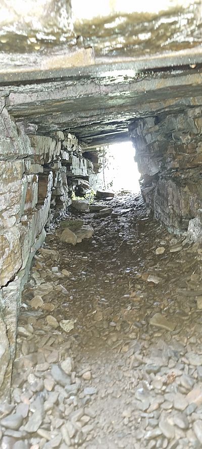 Wideford Hill chambered cairn original entrance looking outside