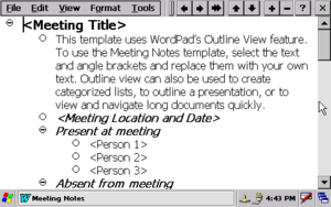 Windows CE 5.0 WordPad in Emulator