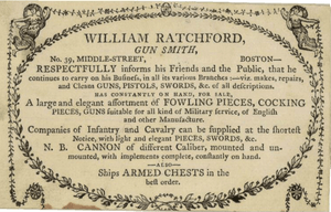 1802 Ratchford gunsmith Boston