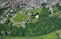 Aerial view of Denbigh Castle, by Cadw.jpg
