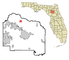Location in Alachua County and the state of Florida