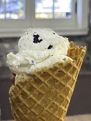 An ice cream cone at a Ben & Jerry's shop in Montreal
