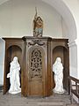 Autreppes (Aisne) église, confessional et trois statues