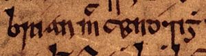 Brian Bóruma mac Cennétig (Oxford Bodleian Library MS Rawlinson B 488, folio 15r)