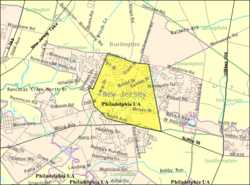 Census Bureau map of Mount Holly Township, New Jersey