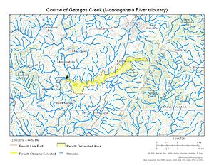 Course of Georges Creek (Monongahela River tributary)