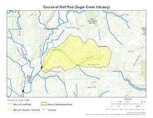 Course of Wolf Run (Sugar Creek tributary)