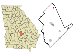 Location in Dodge County and the state of Georgia