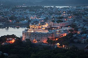 Evening view, City Palace, Udaipur.jpg