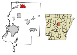 Location of Guy in Faulkner County, Arkansas.