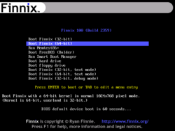 Finnix 100 boot.png