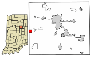 Location of Sims in Grant County, Indiana.