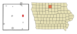 Location of Garner, Iowa