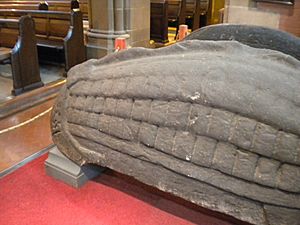 Hogback stone in Govan Old Church.jpg