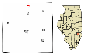 Location of Hidalgo in Jasper County, Illinois