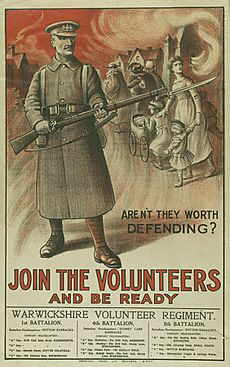 Join the Volunteers - WWI Warwickshire Volunteer Regiment poster