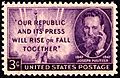 Joseph Pulitzer 3c 1947 issue U.S. stamp
