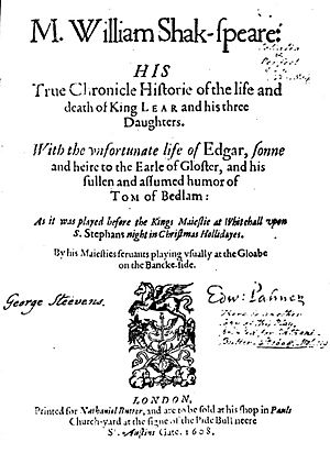 King lear title page