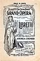 Libretto Cover Andrea Chenier