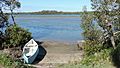 Looking from Coochin Creek across the Pumicestone Channel to Bribie Island North, 2019 01