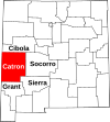 State map highlighting Catron County