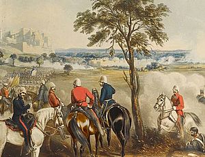 Martens (Henry) The Battle of Goojerat, on the 21st February 1849, hand-coloured aquatint by J. Harris after Marten, image ., R. Ackermann, 1850