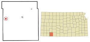 Location within Meade County and Kansas