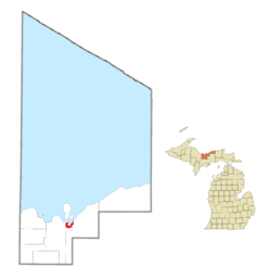 Location within Alger County