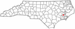 Location of Alliance, North Carolina