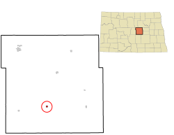 Location of Bowdon, North Dakota