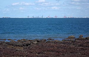 Port of Brisbane from Redcliffe Point at Redcliffe, Queensland