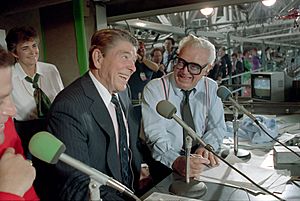 President Ronald Reagan and Harry Caray