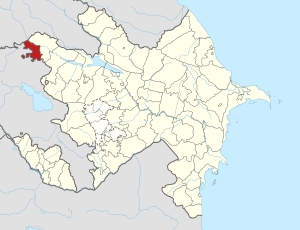 Map of Azerbaijan showing Gazakh District