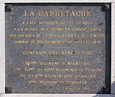 Rocquencourt Plaque commémorative bataille du 1er juillet 1815