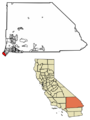San Bernardino County California Incorporated and Unincorporated areas Chino Hills Highlighted 0613214