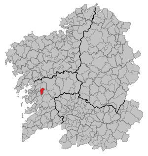Location of Moraña within Galicia