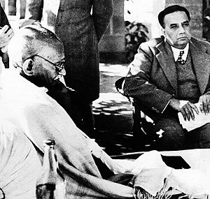 Suhrawardy and Gandhi