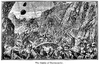 The Battle of Thermopylae engraving